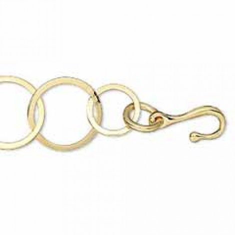 7.5" Gold Plated 10-14mm Round Link Bracelet