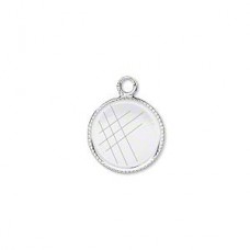 12mm Silver Plated Round Bezel Cup Drops