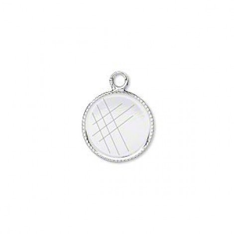 12mm Silver Plated Round Bezel Cup Drops