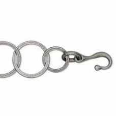 7.5" Antique-Silver Plated 10-14mm Round Link Bracelet - Each