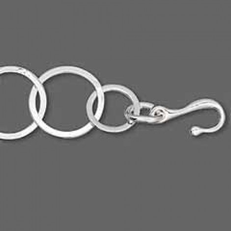 7.5" Silver Plated 10-14mm Round Link Bracelet
