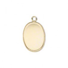 18x13mm Gold Plated Oval Bezel Cup Drops