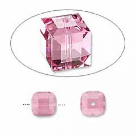 8mm Swarovski Crystal Cubes - Rose - Each 8mm Swarovski Crystal Cubes - Rose - Each