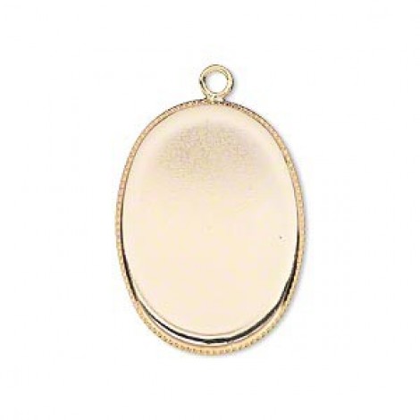 25x18mm Gold Plated Oval Bezel Cup Drops - Pack of 2 25x18mm Gold Plated Oval Bezel Cup Drops - Pack of 2