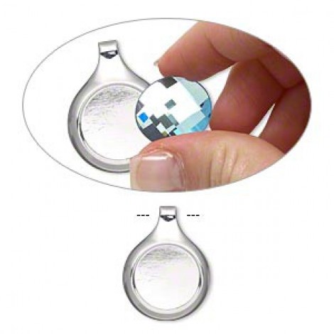 20mm Silver Plated Round Pendant Bezel Setting