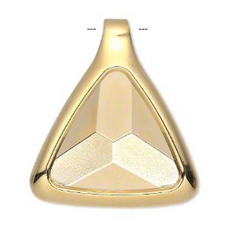 Gold Plated 23mm Triangle Pendant Bezel Setting - Each
