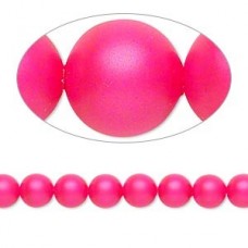 6mm Swarovski Crystal Pearls - Neon Pink