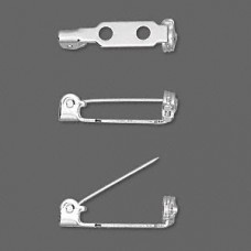 3/4" (20mm) Silver Plated Locking Pinbacks - Pack of 10