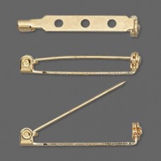 1.25" (30mm) Gold Plated Steel Locking Bar Pinbacks