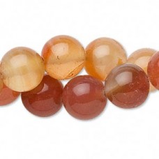 12mm Red Agate Round Gemstone Beads - Strand