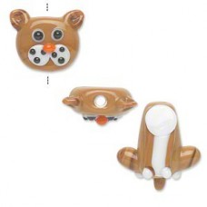 30x18mm Brown Lampwork Cat 2-Piece Bead Set