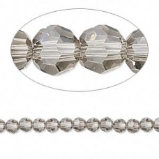 6mm Swarovski Crystal Faceted Round Beads - Greige