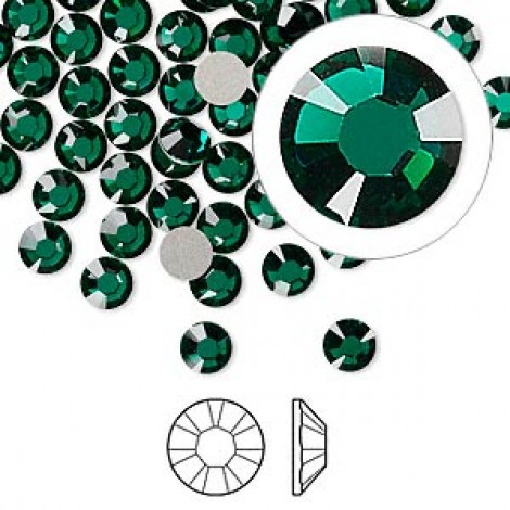 4.8mm SS20 Swarovski Flatback Crystals - Emerald - Pack of 12