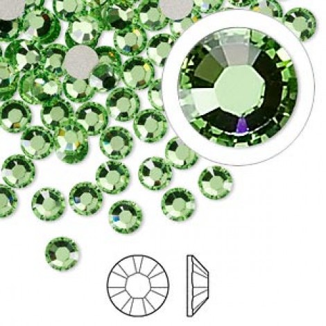 4.8mm SS20 Swarovski Flatback Crystals - Peridot - Pack of 12
