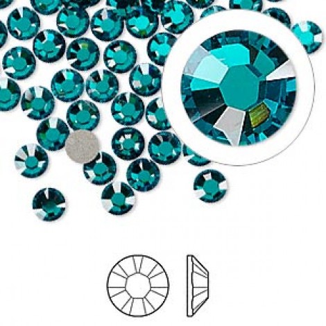 4.8mm SS20 Swarovski Flatback Crystals - Blue Zircon - Pack of 12