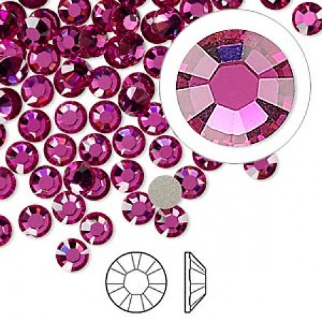 4.8mm SS20 Crystal Passions® Flatback Crystals - Fuchsia - Pack of 12 4.8mm SS20 Crystal Passions® Flatback Crystals - Fuchsia - Pack of 12
