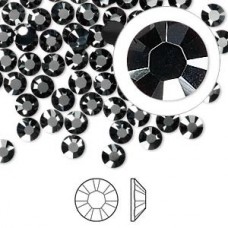 4.8mm SS20 Swarovski Flatbacks - Jet Hematite - Pack of 12