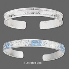 9mm Silver Plated Bracelet Cuff Bezel