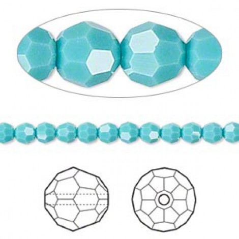 8mm Swarovski Crystal Round Beads - Turquoise