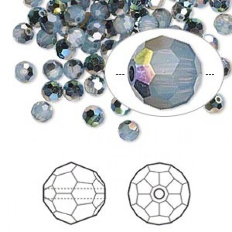 4mm Swarovski 5000 Round Beads - Opal Star Shine