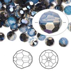 6mm Swarovski Crystal 5000 Beads - White Opal Sky Blue - Pack of 2