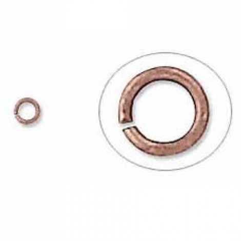 4mm (OD) 20ga Ant Copper Plated Jumprings