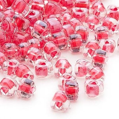 Miyuki 5/0 Triangles - Colour Lined Red - 12.5gm Miyuki 5/0 Triangles - Colour Lined Red - 12.5gm