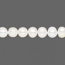 6-7mm White Potato Cultured Pearls - 16" Strand