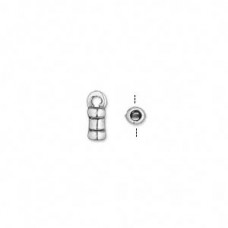 6x3mm (2mm ID) Ant Silver Pewter JBB Cord End Caps - Pack of 2 Pair
