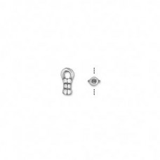 4x2mm (1mm ID) Ant Silver Pewter JBB Cord End Caps - Pack of 2 Pair