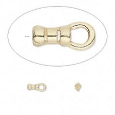 4x2mm (1mm ID) Gold Pl Lead-free Pewter JBB Cord End Caps