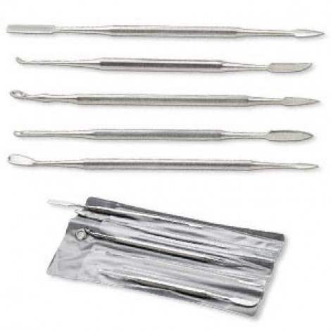5pc Double Ended Steel Clay Carving Tool Set