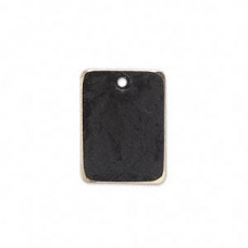 20x15mm Jewel Tone Black Patina Rectangle Drops - Pk 6