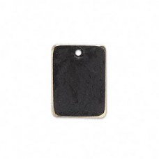 20x15mm Jewel Tone Black Patina Rectangle Drops - Pack of 6