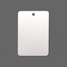 30x20mm Silver Plated Brass Patina Rect Drops - Pk 6
