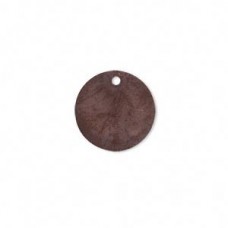 15mm Flat Round Earth Tone Brown Patina Drops - Pk 6