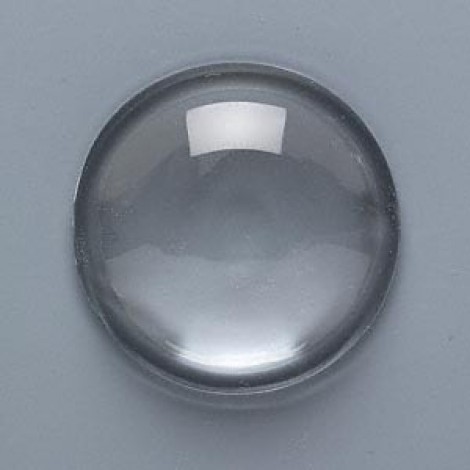 20mm Clear Glass Domed Round Cabochons