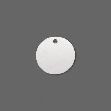 15mm Flat Round Silver Plated Patina Drops - Pk 6