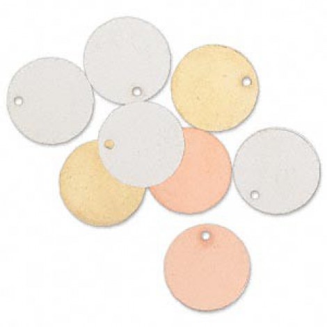 15mm Flat Round Assorted Plated Patina Drops - Pk 8