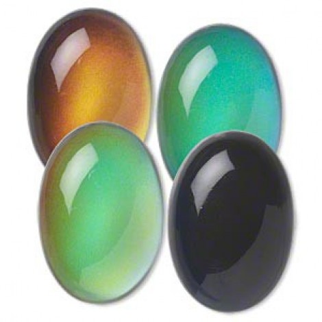 25x18mm Blue-Green Oval Colour Changing Cabochons