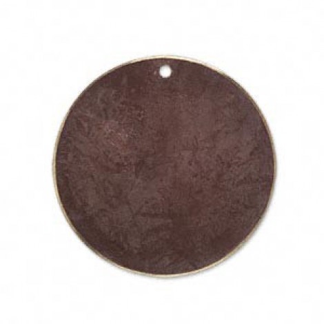 30mm Flat Round Earth Tone Brown Patina Drops - Pk 6