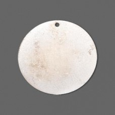 30mm Flat Round Silver Plated Patina Drops - Pk 6