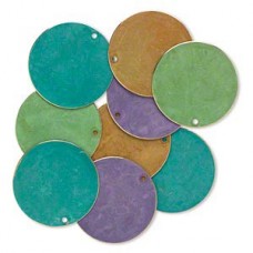 30mm Patina Brass Flat Round Drops - Assorted - Pk 8