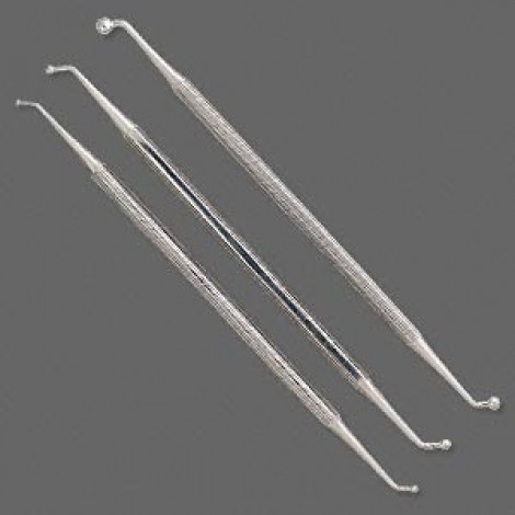 Stainless Steel Double Head Burnisher Set - 3 pieces