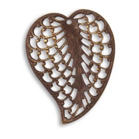 30x23.5mm Vintaj Natural Brass Woven Leaf - Each 30x23.5mm Vintaj Natural Brass Woven Leaf - Each