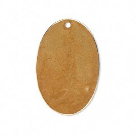30x20mm Oval Patina Brass Drops - Gold-Brown - Pk 6