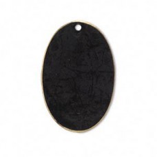 30x20mm Jewel Tone Black Patina Oval Drops - Pk 6