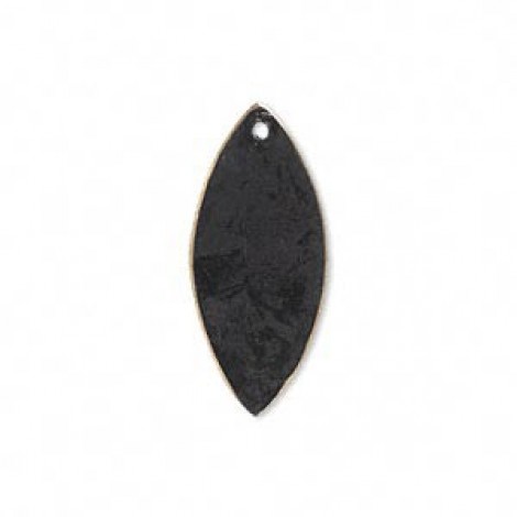 26x11mm Jewel Tone Black Patina Marquise Drops - Pk 6