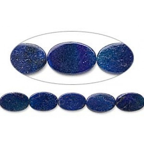 6x5-9x7mm Lapis Lazuli Flat Oval Beads
