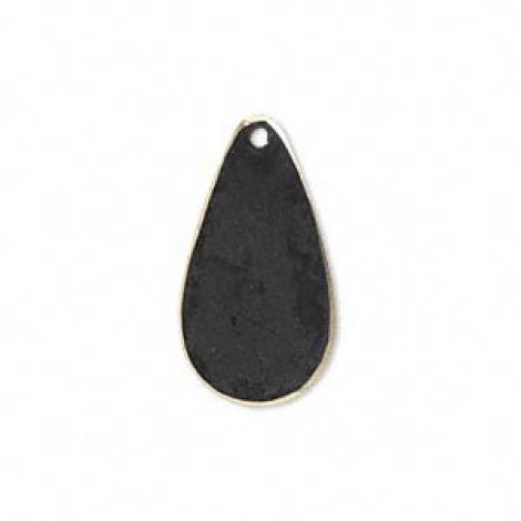 24x12mm Jewel-tone Black Patina Teardrop Drops - Pk 6